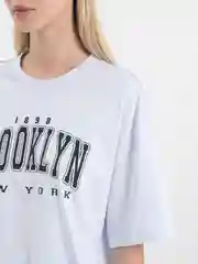 Белый футболка оверсайз "Brooklyn", унисекс, OverSize T-Shirt с принтом, хлопок