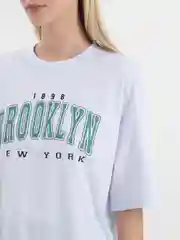 Тёмно-бирюзовый футболка оверсайз "Brooklyn", унисекс, OverSize T-Shirt с принтом, хлопок