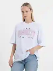 Розовый футболка оверсайз "Brooklyn", унисекс, OverSize T-Shirt с принтом, хлопок