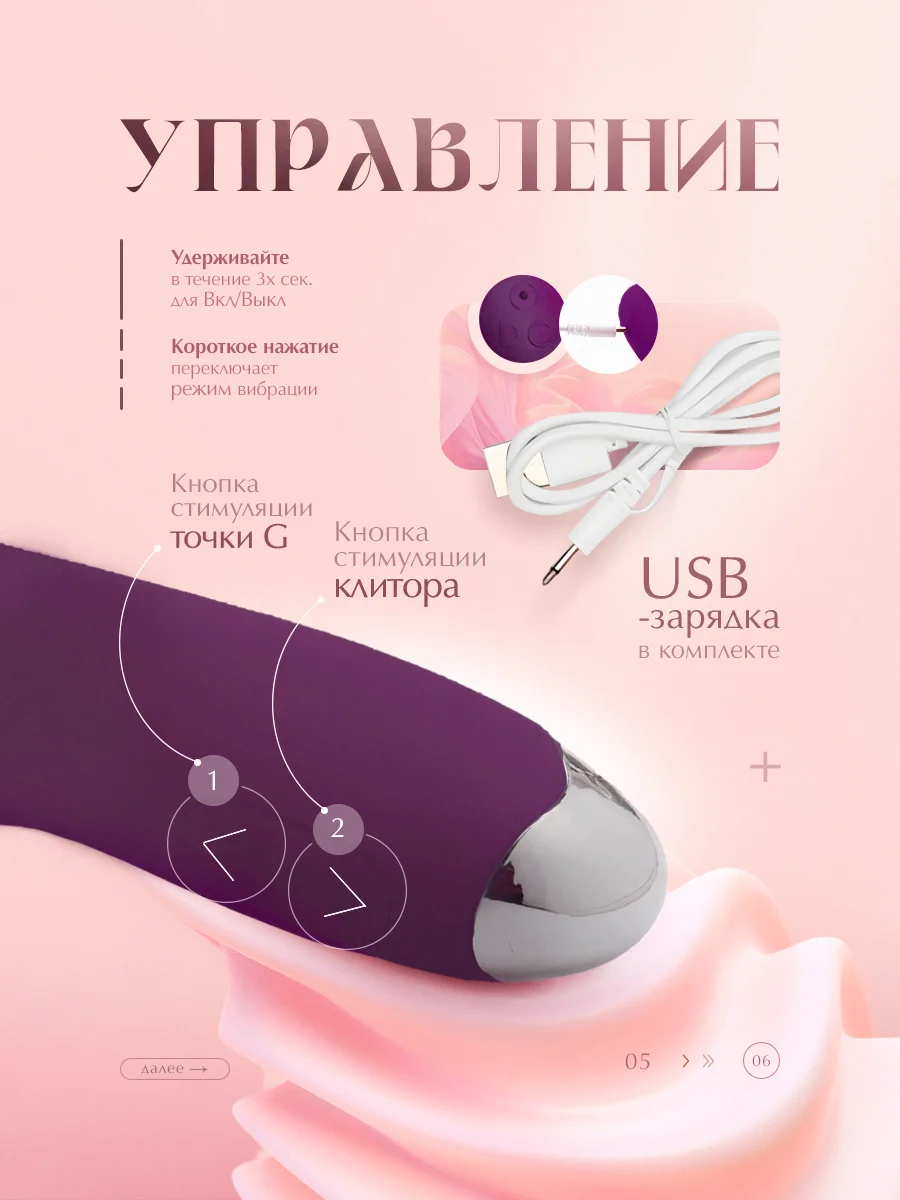 Фиолетовый двойной волновой вибратор "Кролик" женский, секс-игрушка со стимуляцией клитора и точки G