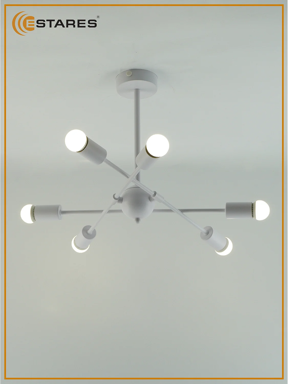 Белый люстра  потолочная  Estares  YORK 6xE27 R-510x380-BLACK-220-IP20