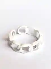 Белый кольцо безразмерное Цепи