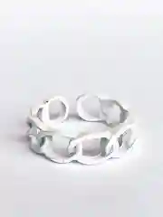 Белый кольцо безразмерное Цепи