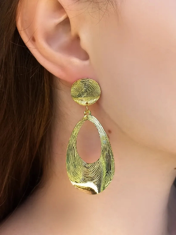 Серьги металлические овальные