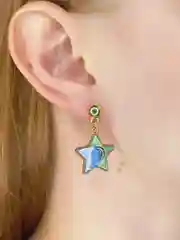 Серьги Звезда с луной