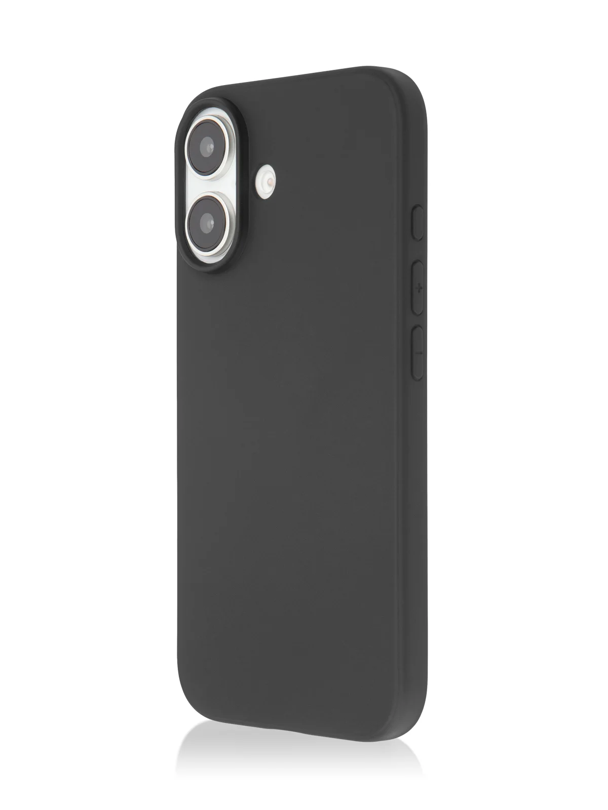 Черный чехол для Apple iPhone 16 силиконовый ROSCO матовый тонкий с бортиком защитой вокруг камер
