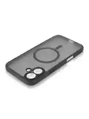 Черный чехол MagSafe для iPhone 16, Pro, Max Plus пластиковый с силиконом BROSCORP, защитой камер