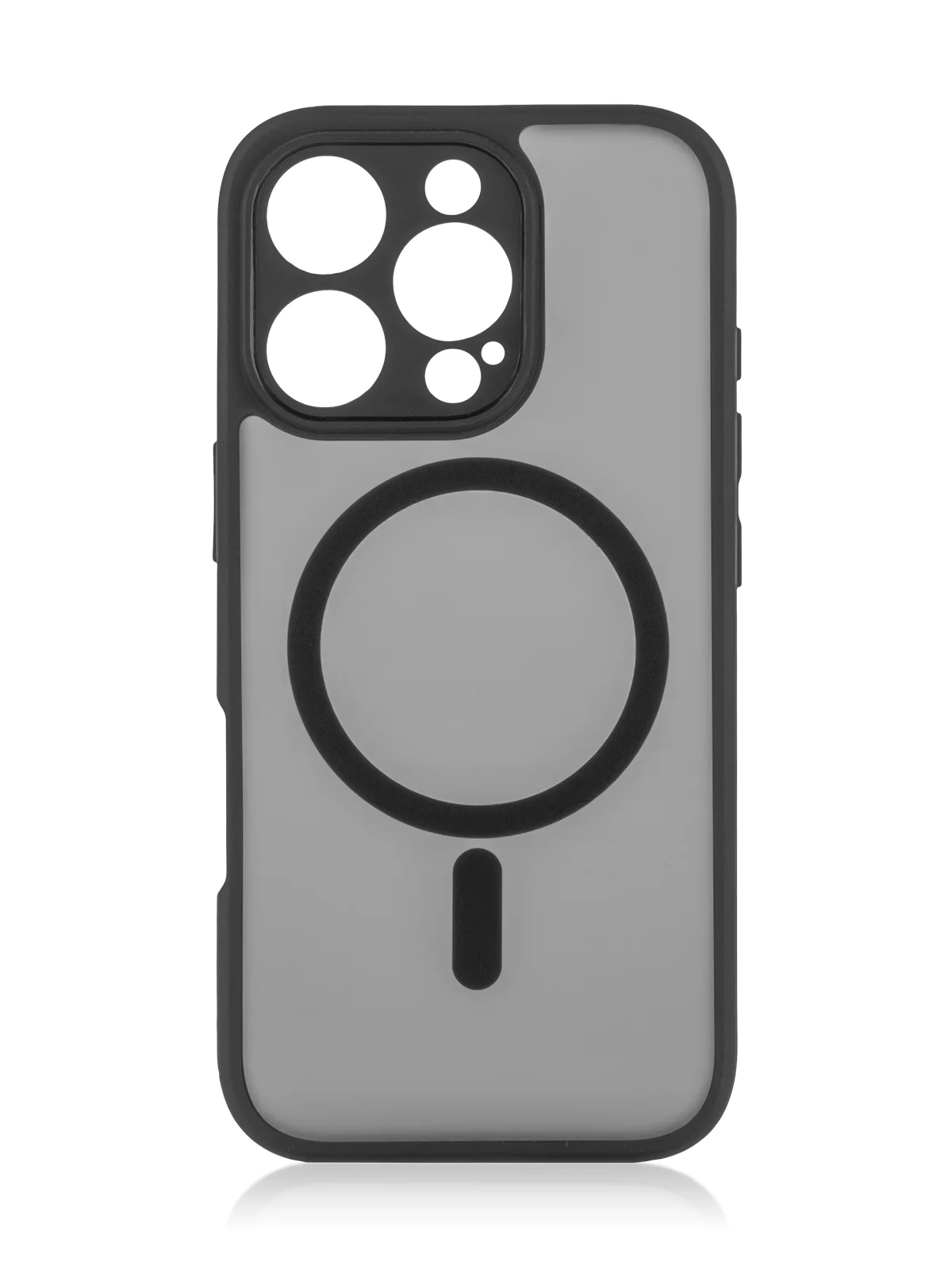Черный чехол MagSafe для iPhone 16, Pro, Max Plus пластиковый с силиконом BROSCORP, защитой камер
