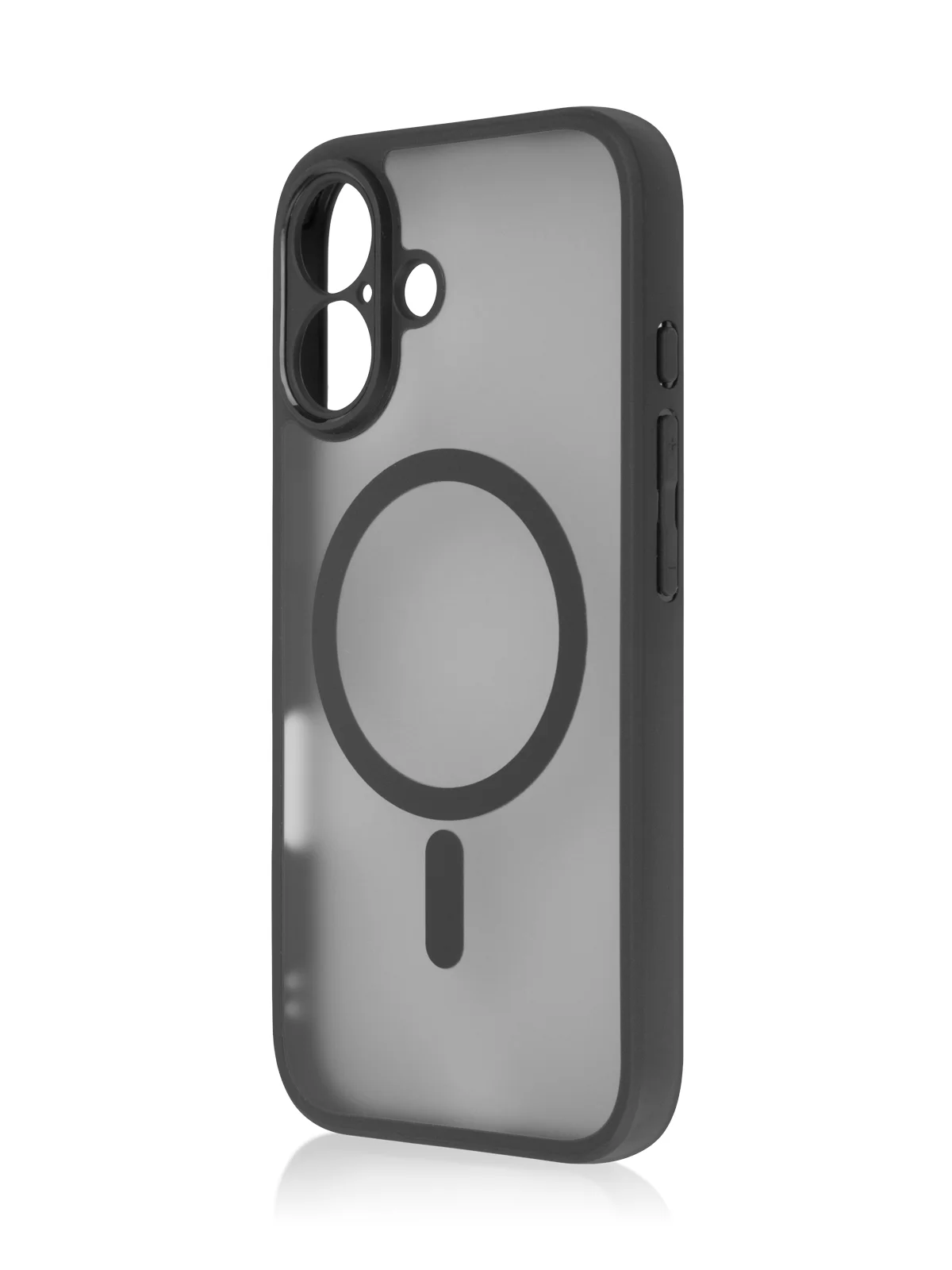 Черный чехол MagSafe для iPhone 16, Pro, Max Plus пластиковый с силиконом BROSCORP, защитой камер