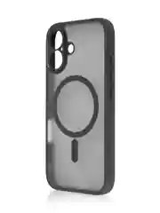 Черный чехол MagSafe для iPhone 16, Pro, Max Plus пластиковый с силиконом BROSCORP, защитой камер