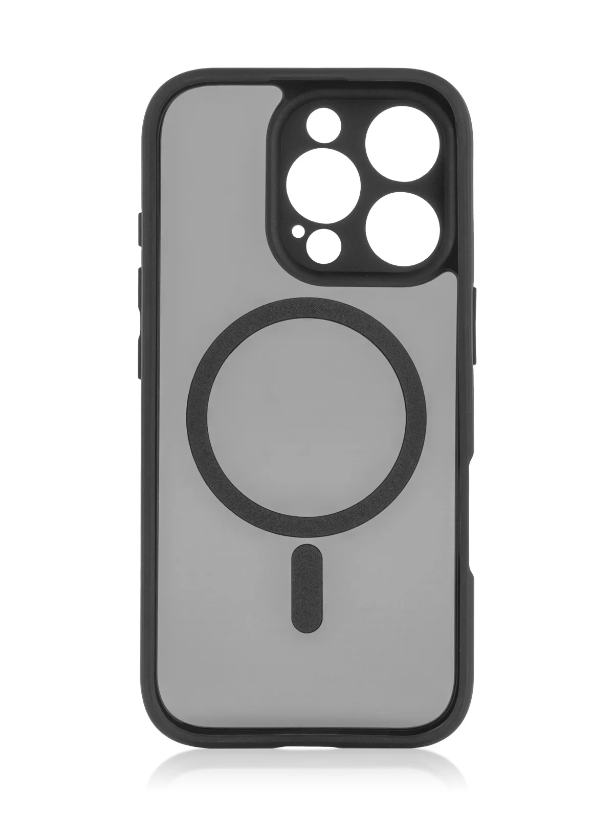 Черный чехол MagSafe для iPhone 16, Pro, Max Plus пластиковый с силиконом BROSCORP, защитой камер