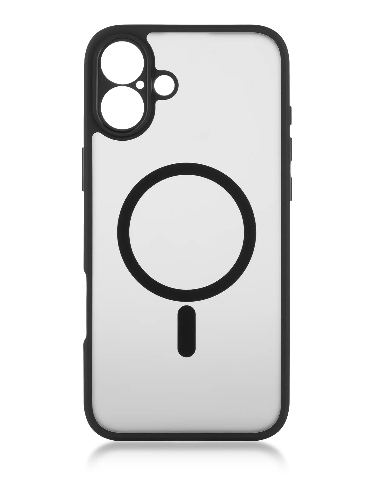 Черный чехол MagSafe для iPhone 16, Pro, Max Plus пластиковый с силиконом BROSCORP, защитой камер