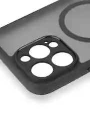 Черный чехол MagSafe для iPhone 16, Pro, Max Plus пластиковый с силиконом BROSCORP, защитой камер