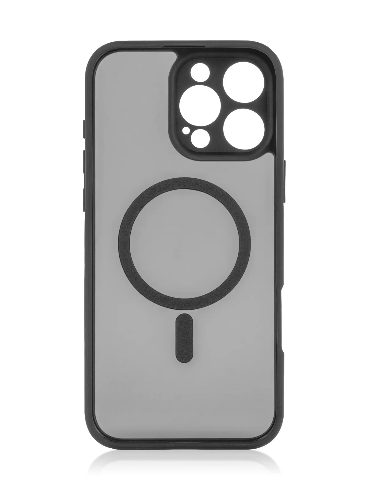 Черный чехол MagSafe для iPhone 16, Pro, Max Plus пластиковый с силиконом BROSCORP, защитой камер