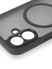 Черный чехол MagSafe для iPhone 16, Pro, Max Plus пластиковый с силиконом BROSCORP, защитой камер