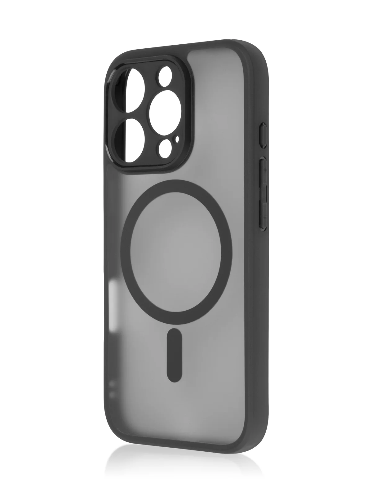 Черный чехол MagSafe для iPhone 16, Pro, Max Plus пластиковый с силиконом BROSCORP, защитой камер