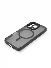 Черный чехол MagSafe для iPhone 16, Pro, Max Plus пластиковый с силиконом BROSCORP, защитой камер