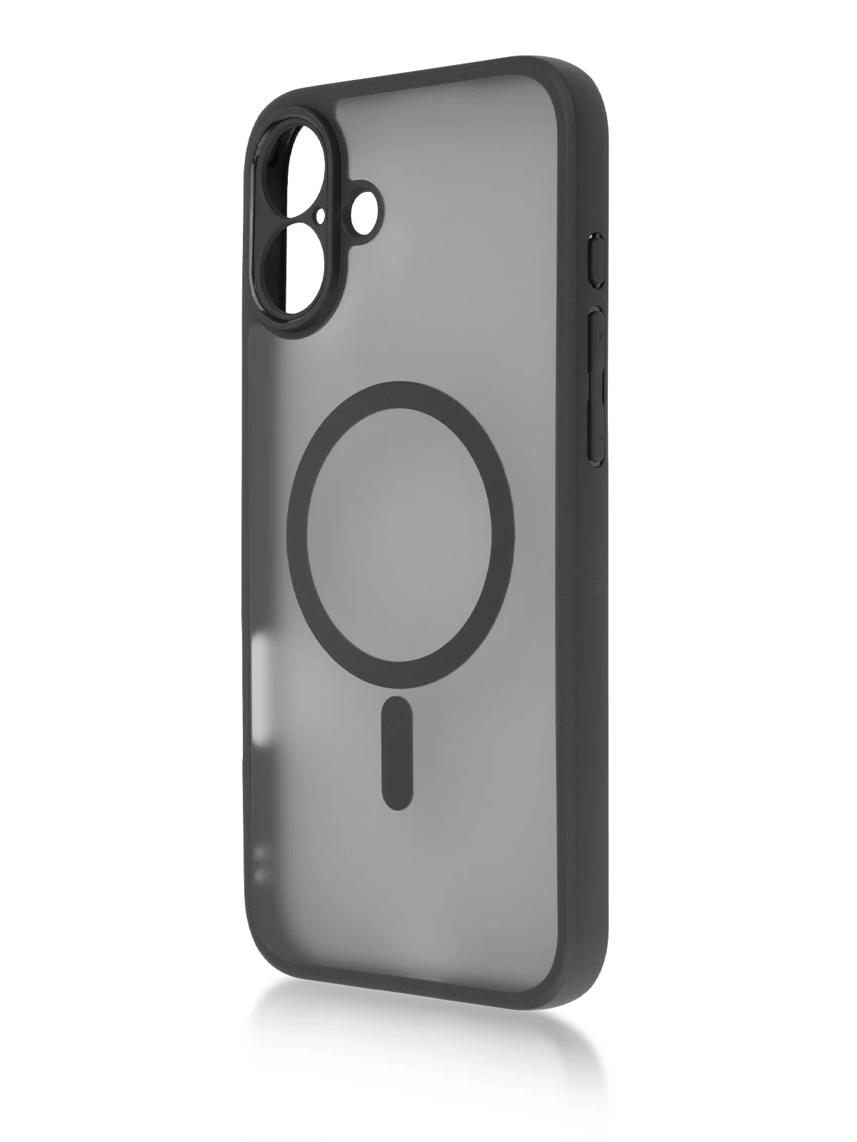 Черный чехол MagSafe для iPhone 16, Pro, Max Plus пластиковый с силиконом BROSCORP, защитой камер