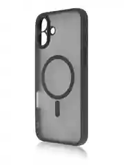 Черный чехол MagSafe для iPhone 16, Pro, Max Plus пластиковый с силиконом BROSCORP, защитой камер