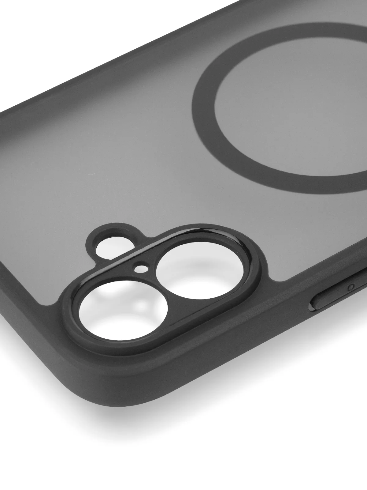 Черный чехол MagSafe для iPhone 16, Pro, Max Plus пластиковый с силиконом BROSCORP, защитой камер