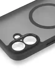 Черный чехол MagSafe для iPhone 16, Pro, Max Plus пластиковый с силиконом BROSCORP, защитой камер