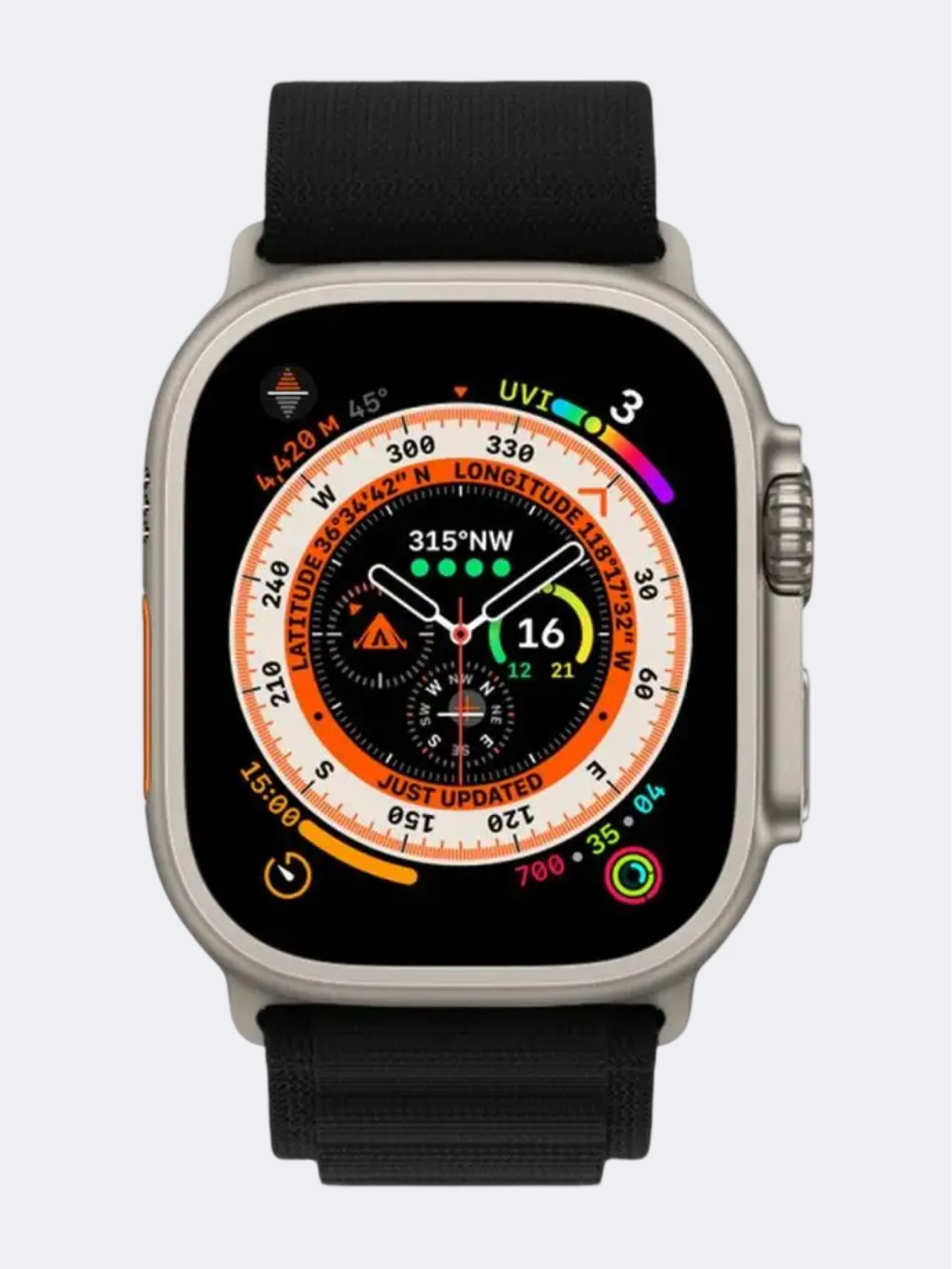 Черный ремешок для смарт-часов Apple Watch Alpine Loop "Альпийская петля", нейлоновый, 42-49 мм