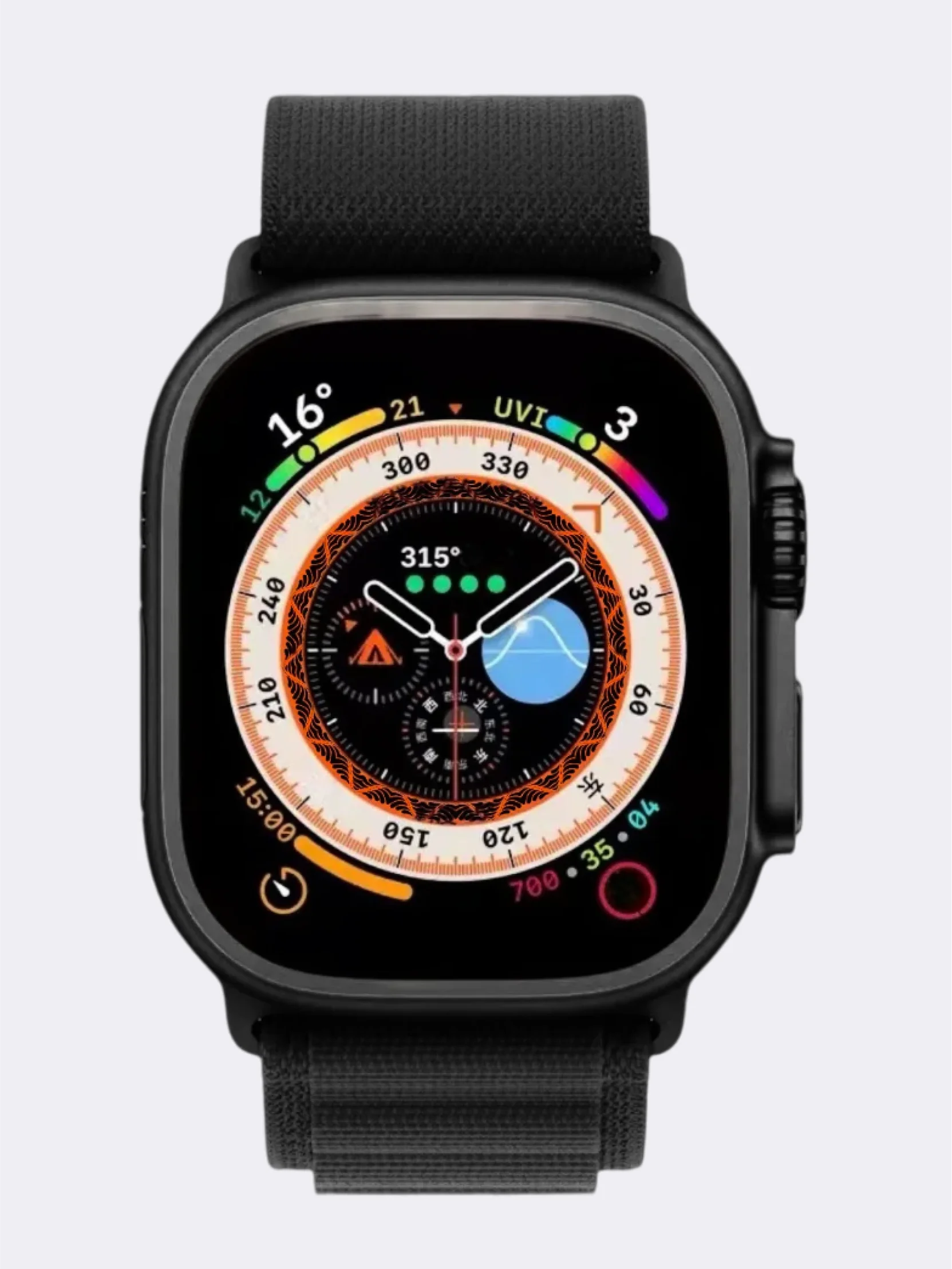Черный ремешок для смарт-часов Apple Watch Alpine Loop "Альпийская петля", нейлоновый, 42-49 мм