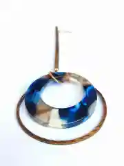 Серьги длинные с металлическим кругом, цветные
