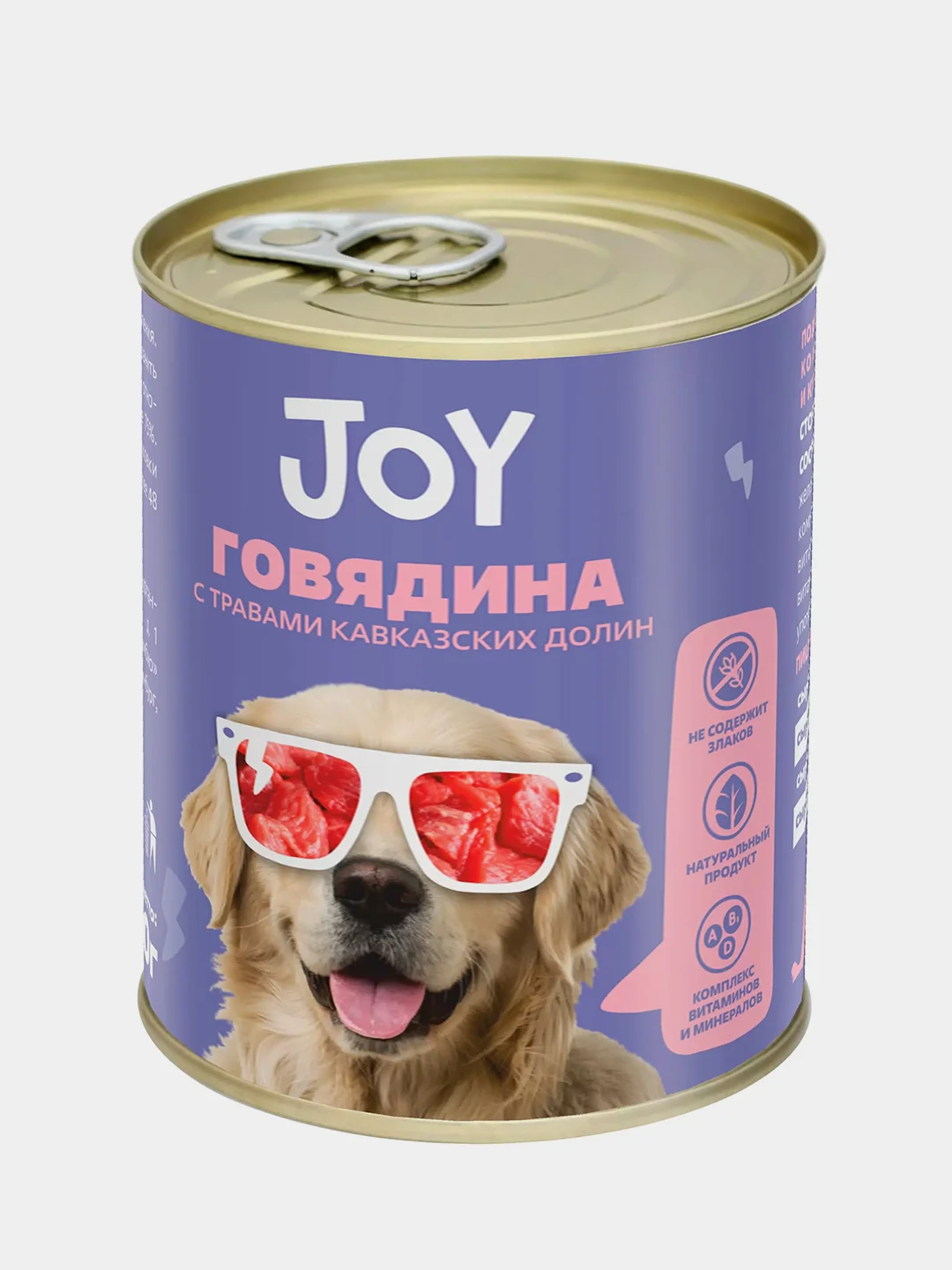 Влажный корм для собак, JOY говядина беззерновой д/собак средних и крупных пород, 340 г