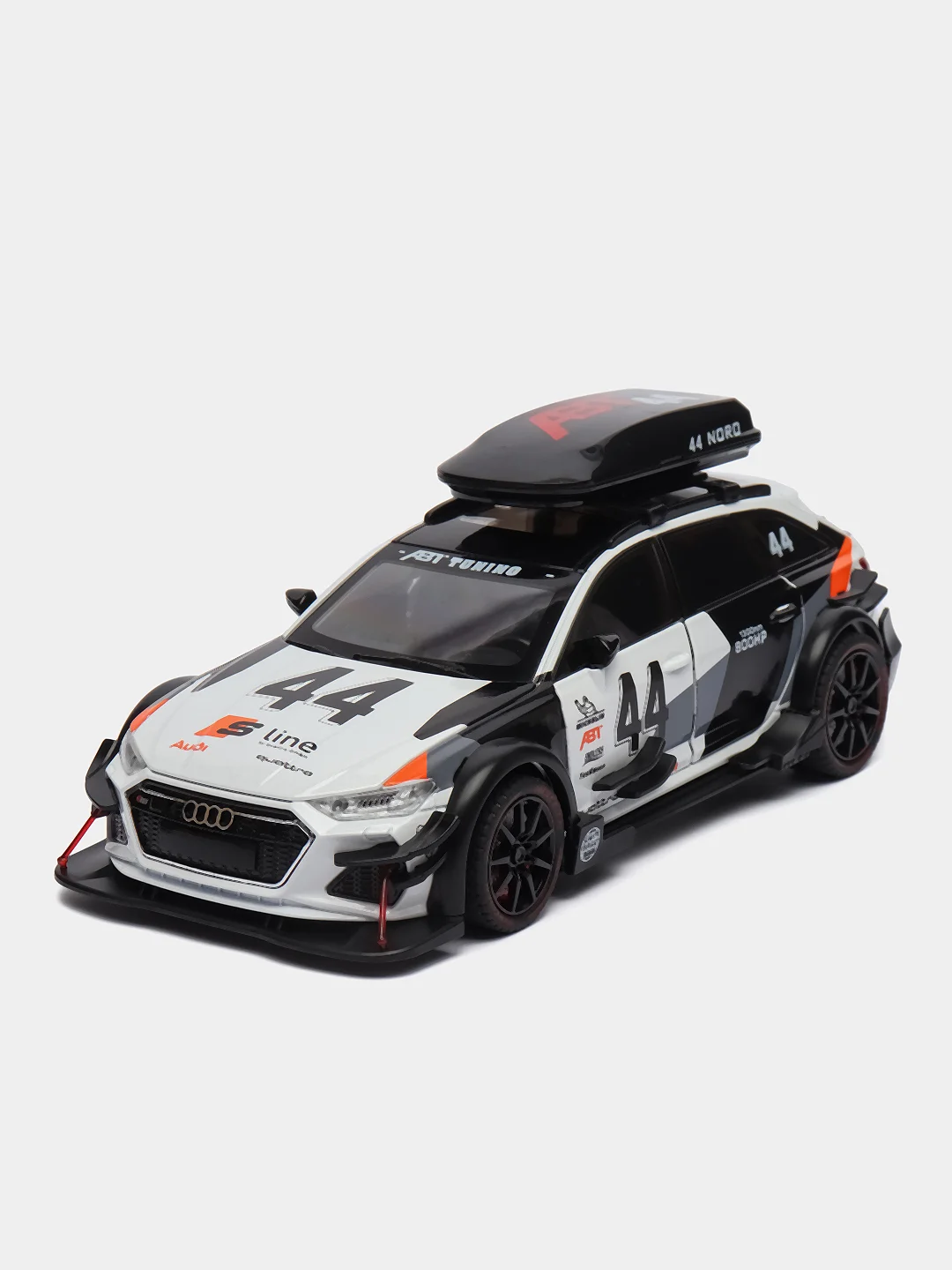 Белый машинка металлическая 1:24 AUDI RS6 камуфляж с обвесом, 21 см