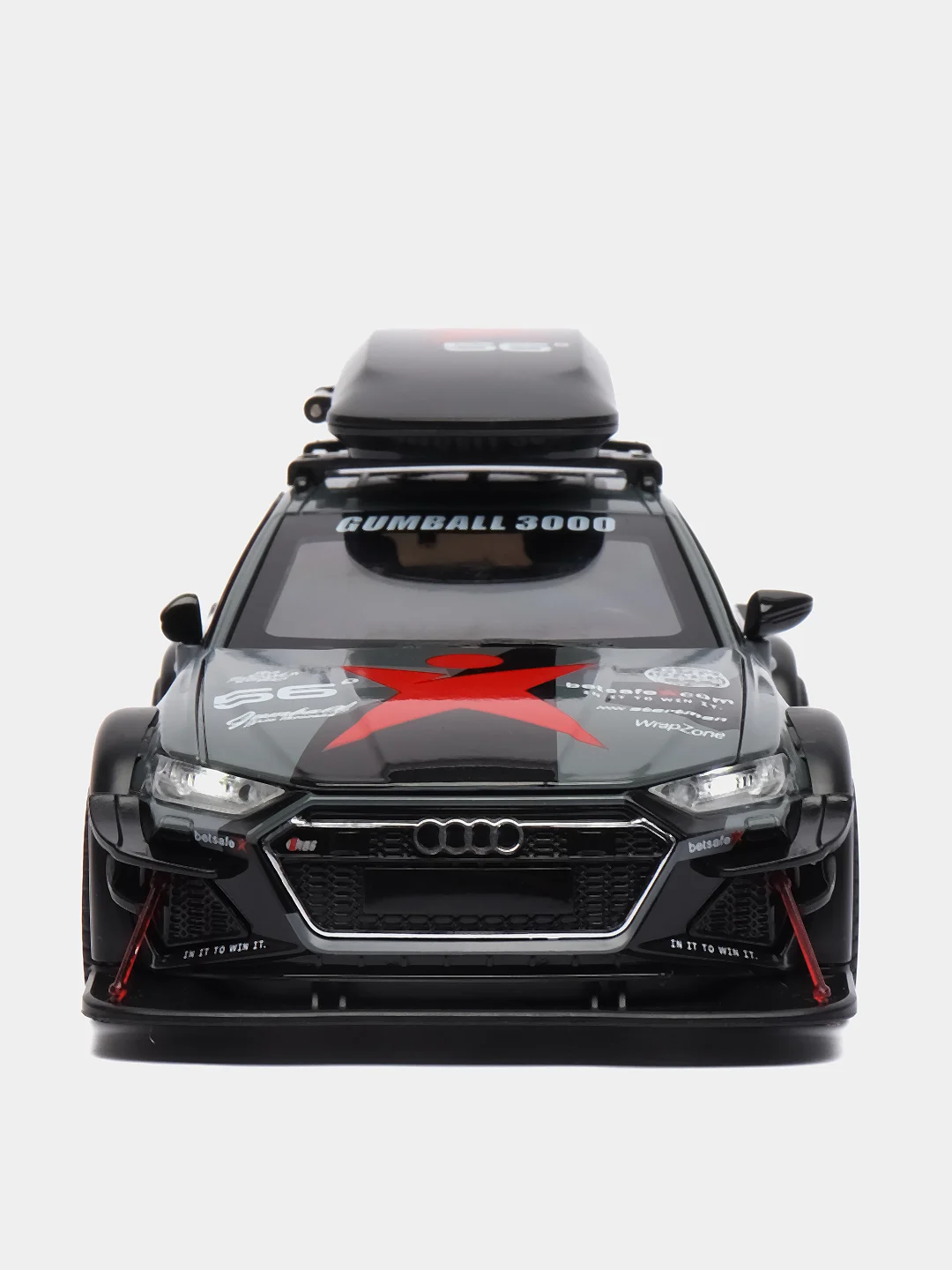 Тёмно-серый машинка металлическая 1:24 AUDI RS6 камуфляж с обвесом, 21 см