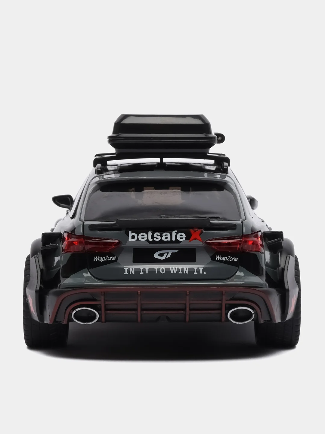 Тёмно-серый машинка металлическая 1:24 AUDI RS6 камуфляж с обвесом, 21 см
