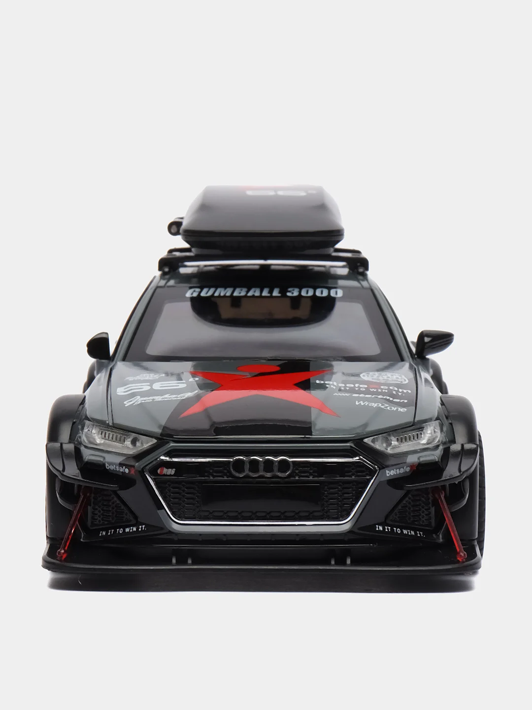 Тёмно-серый машинка металлическая 1:24 AUDI RS6 камуфляж с обвесом, 21 см