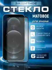 Черный защитное стекло для iPhone 16/15/14/13/12/11Pro Max/Mini/Plus/XR/X/XS/7/8+/Se2/Se3 матовое