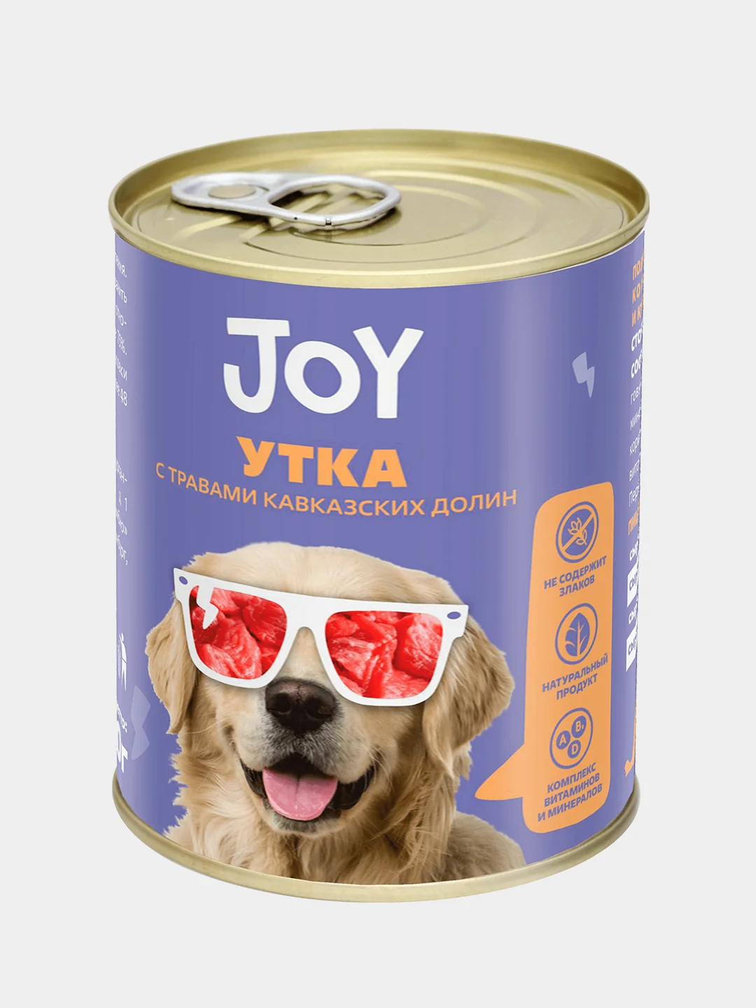 Влажный корм JOY "утка беззерновая", для средних и крупных пород, 340г
