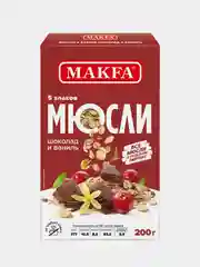 Мюсли MAKFA 5 злаков "Шоколад и ваниль", 200 г