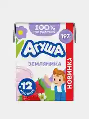 Коктейль молочный Агуша, с земляникой, 2%, с 12 месяцев, 10 штук по 190мл