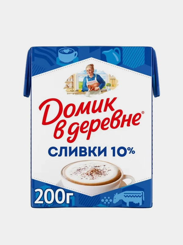 Сливки Домик в Деревне, 10%, 0,2л