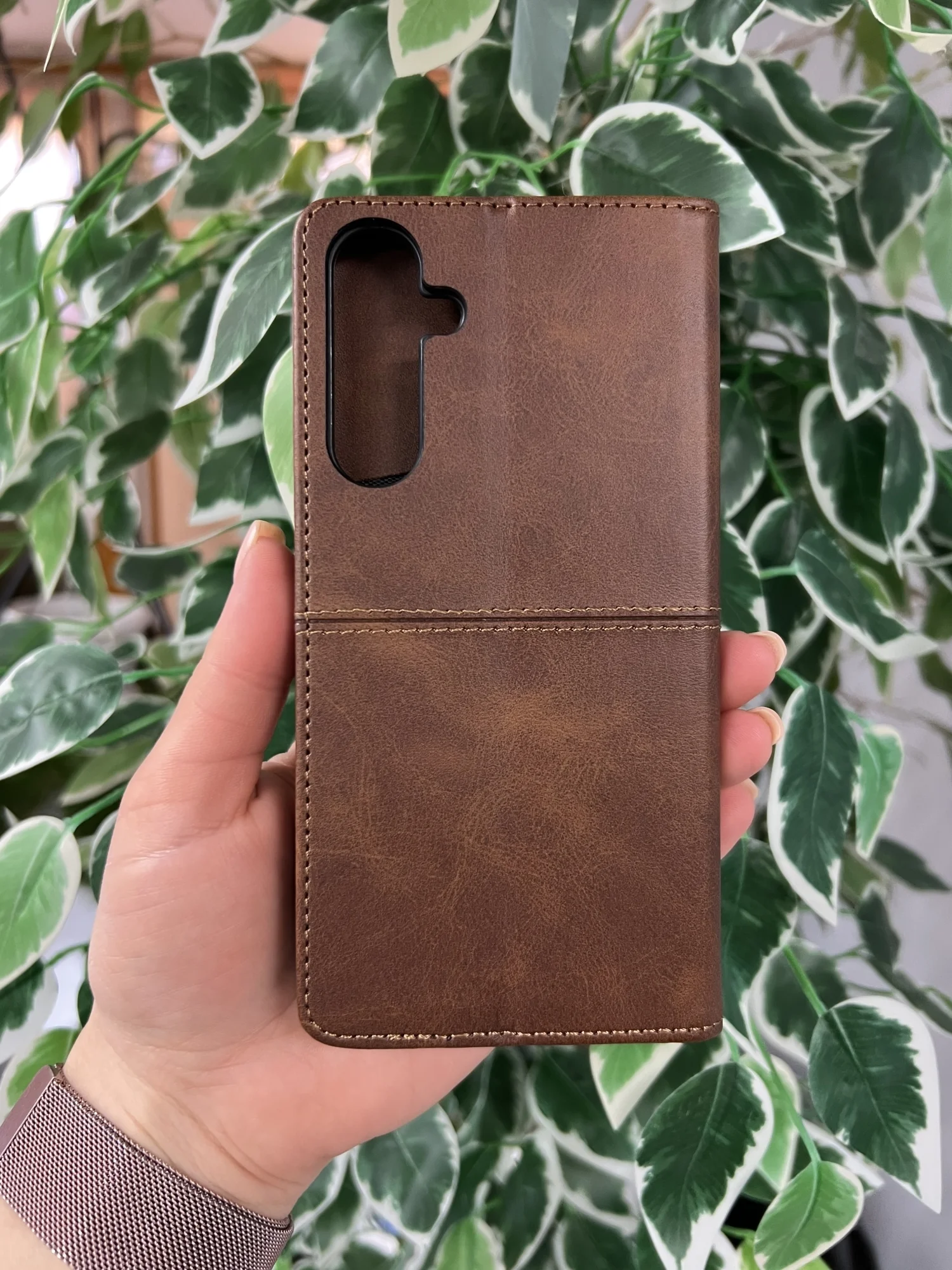 Тёмно-коричневый чехол книжка elitcase для Samsung A55 5G / Самсунг А55 5G