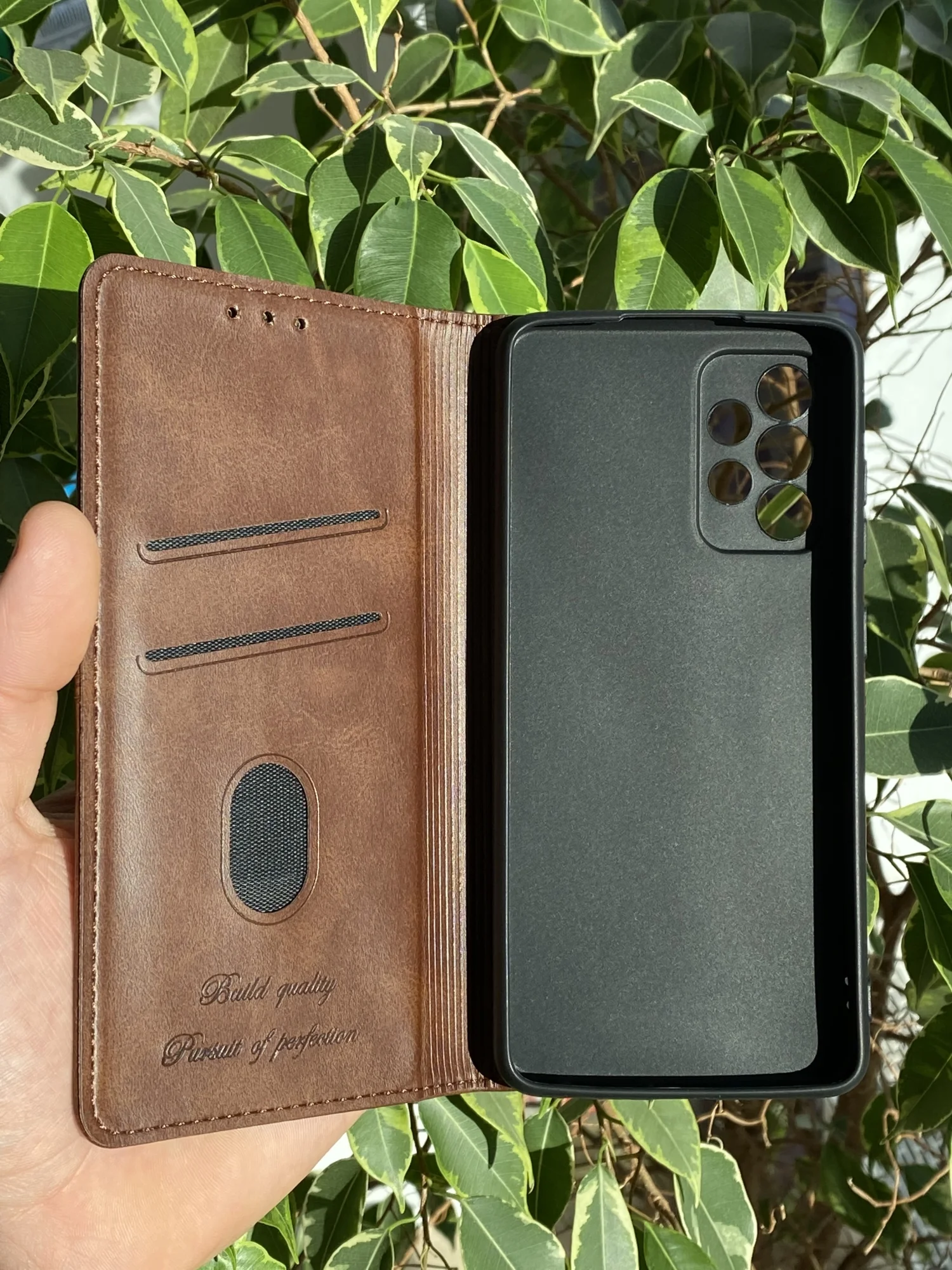 Тёмно-коричневый чехол книжка elitcase для Samsung A52 и A52S 5G / Самсунг А52 и А52S 5G