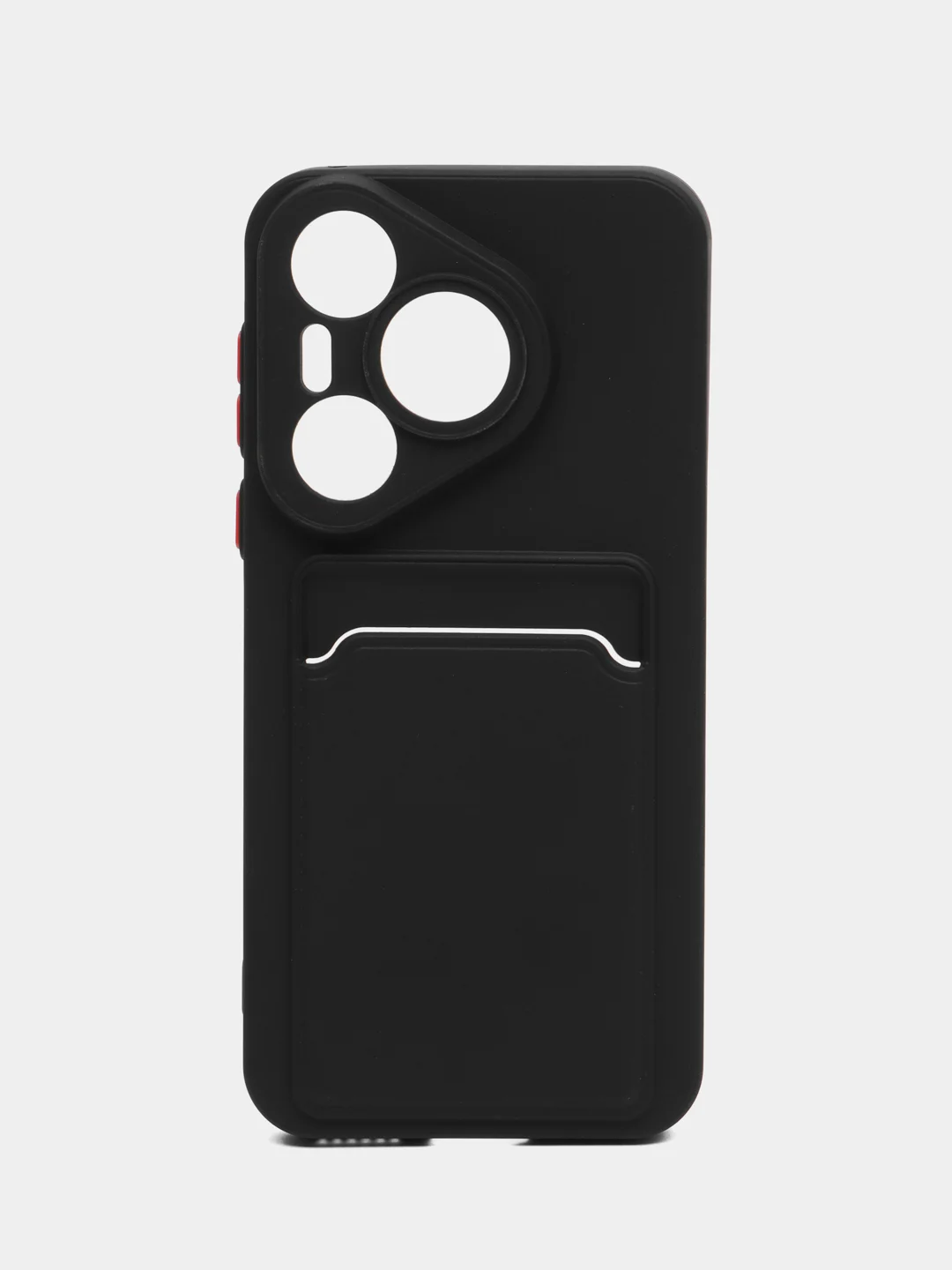 Черный чехол для Huawei Pura 70 (Хуавей Pura 70), с карманом для карт