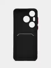Черный чехол для Huawei Pura 70 Pro / Pura 70 Pro+ (Хуавей Pura 70 Про), с карманом для карт