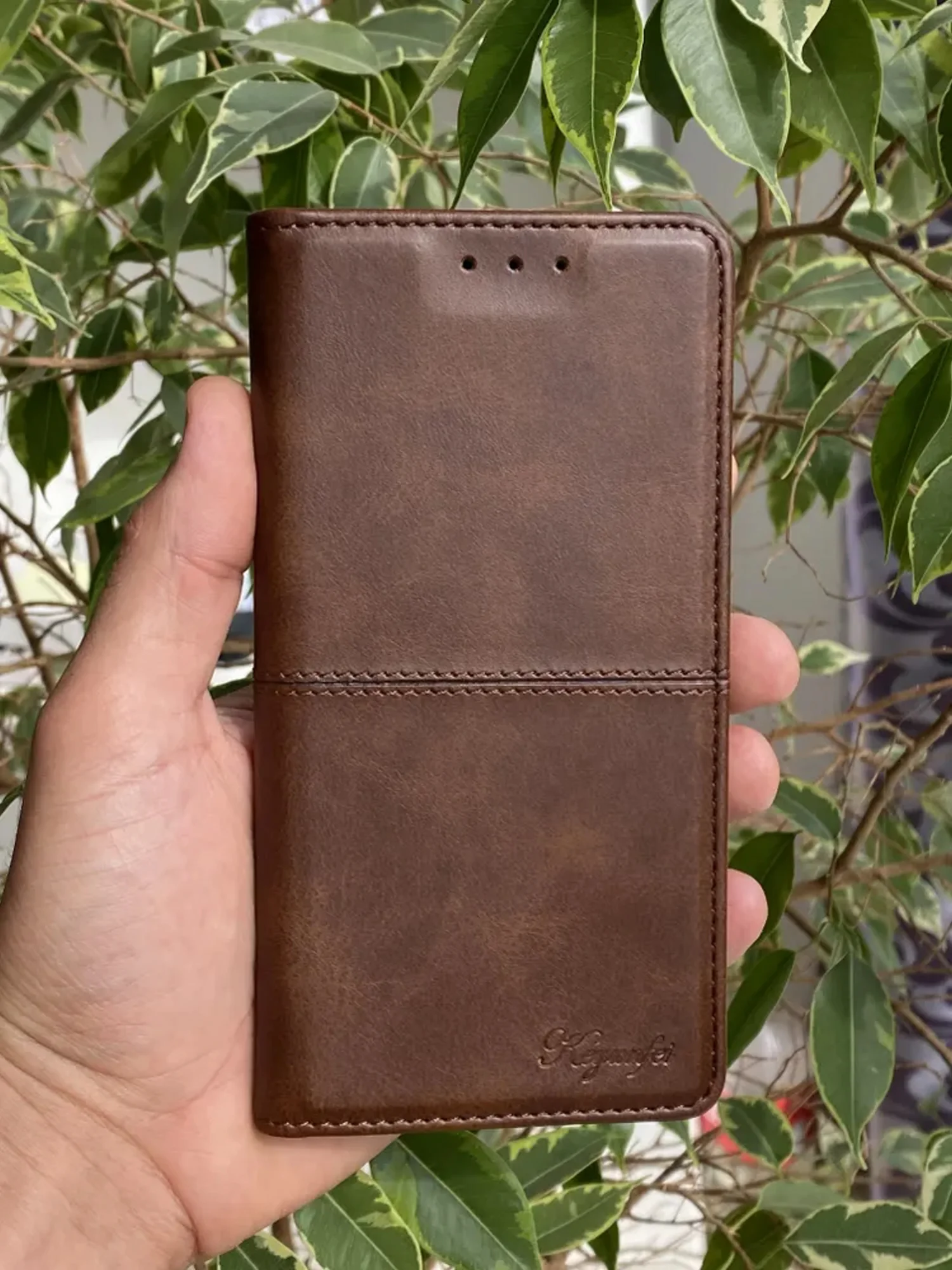 Тёмно-коричневый чехол книжка elitcase для Samsung A51 / Самсунг А51