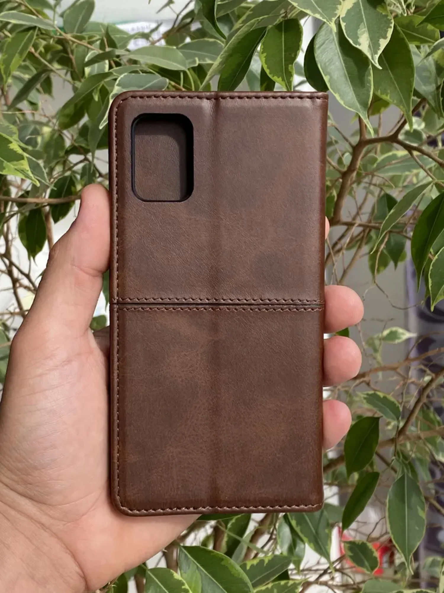 Тёмно-коричневый чехол книжка elitcase для Samsung A51 / Самсунг А51