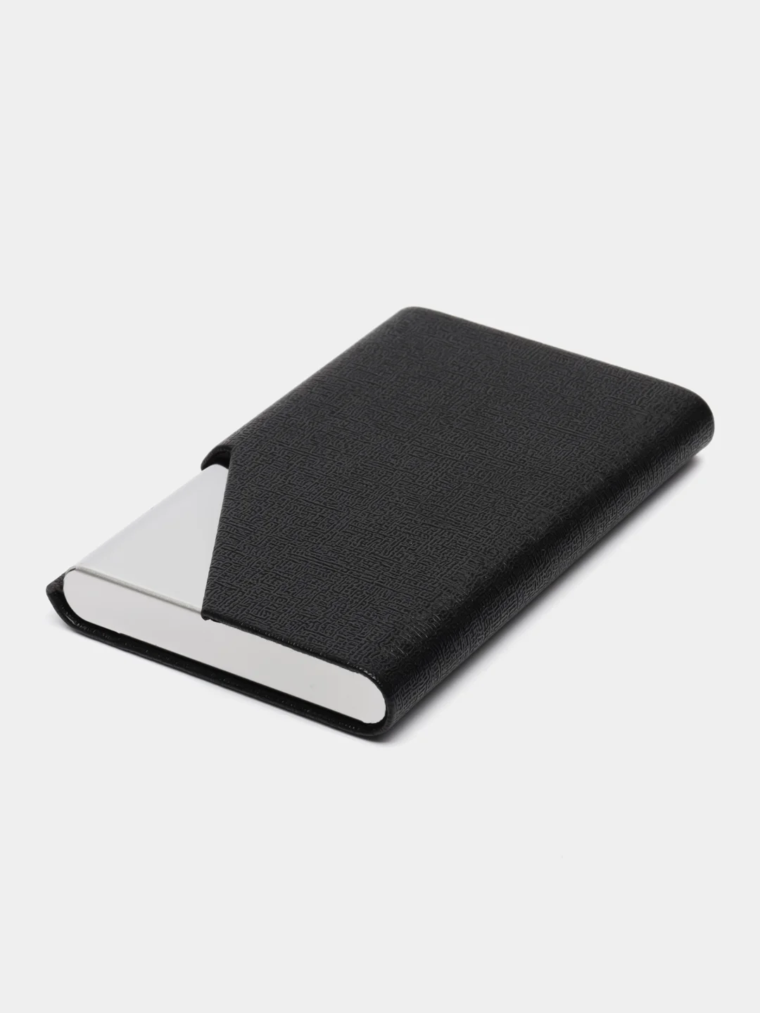 Черный картхолдер "Magnetic Card Holder" из стали для пластиковых карт и визиток