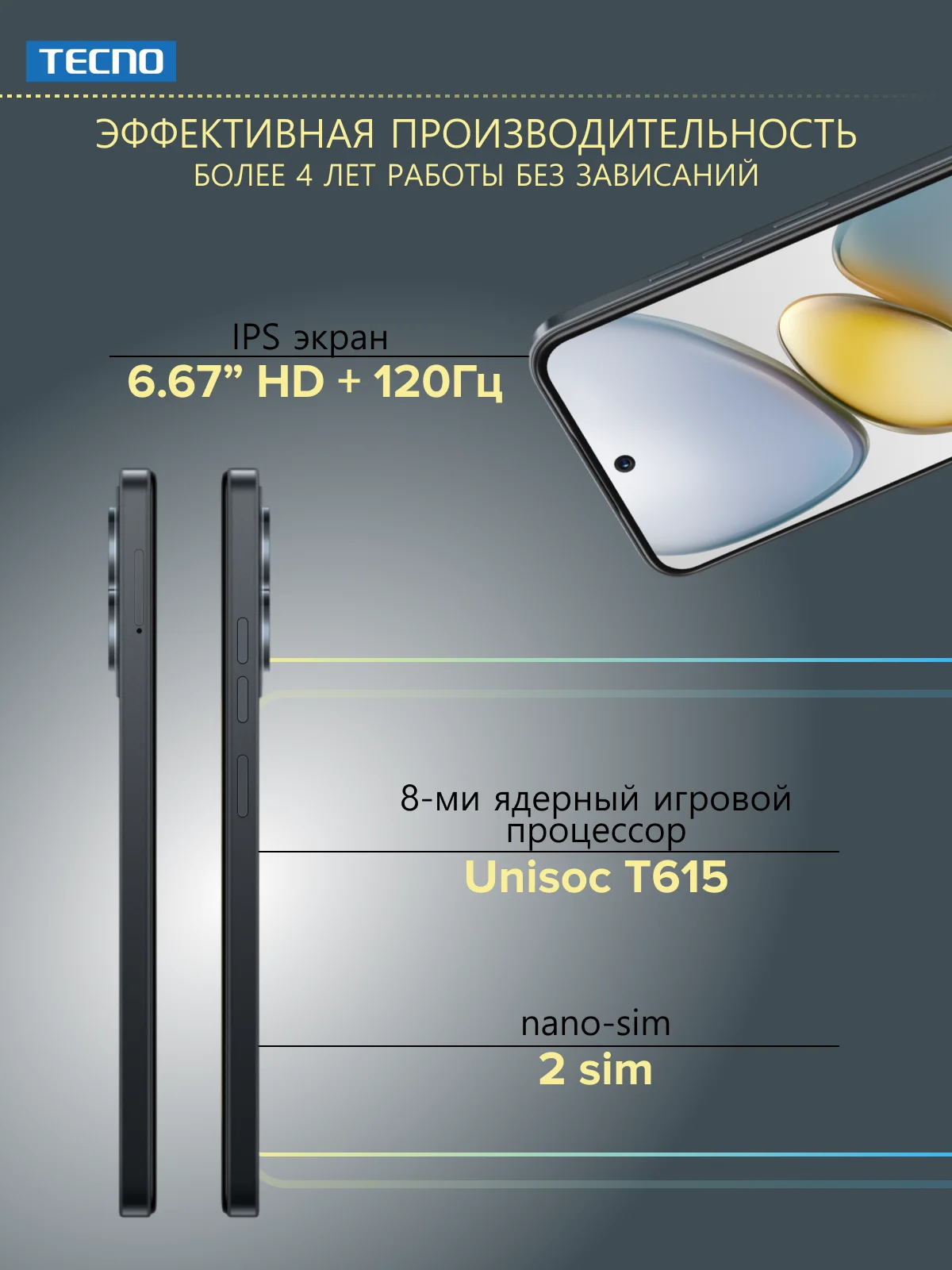 Зеленый смартфон Tecno Spark Go 1 3/64 Гб