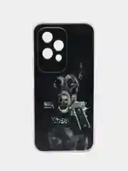 Серый металлик чехол на Honor 200 Lite / Хонор 200 Лайт прозрачный, с рисунком, защита камеры
