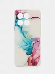 Ледяной силиконовый чехол на Honor X6b / Хонор X6b прозрачный, с принтом, защита камеры