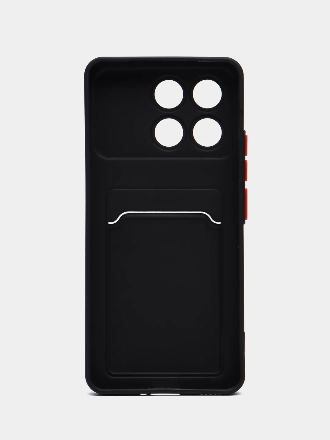 Черный чехол для Xiaomi POCO F6 Pro/Redmi K70/K70 Pro (Сяоми Поко Ф6 Про), с карманом для карт