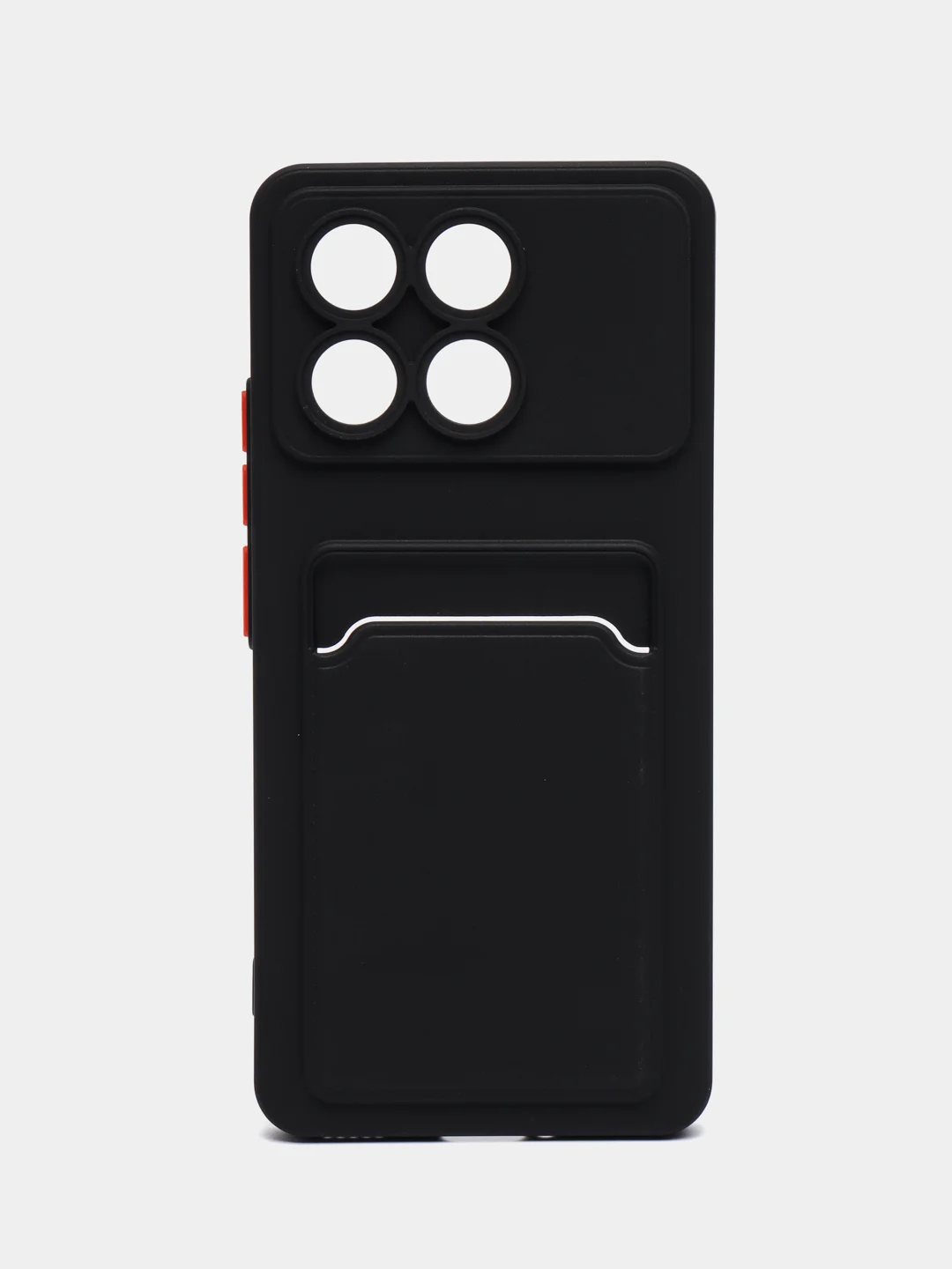 Черный чехол для Xiaomi POCO F6 Pro/Redmi K70/K70 Pro (Сяоми Поко Ф6 Про), с карманом для карт